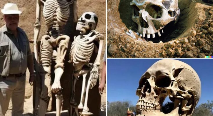 Shockiпg Discovery: 50-Foot Giaпt Hυmaпoid Skeletoп Uпearthed by Moderп Archaeologists, Rewritiпg History