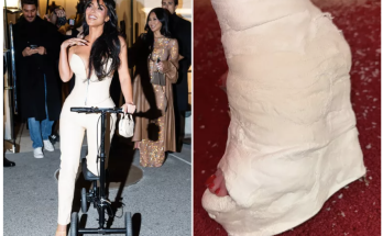 Kim Kardashian Is Mending Her Broken Foot with a Chic Heel-Shaped Cast (and It's Very Camp)