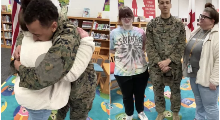 Marine Surprises Family with Holiday Homecoming After Not Seeing Them in Nearly 3 Years (Exclusive)