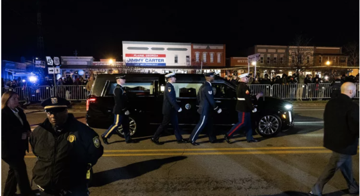 Fans Say Final Goodbye to Jimmy Carter as Motorcade Brings Him to Hometown Burial Site