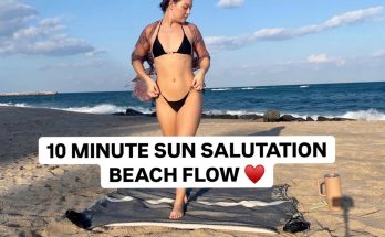 10 Minute Sun Salutation Beach Flow | Yoga with Suzie