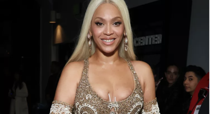 Beyonce Appears to Have Near-Miss Wardrobe Malfunction During 2025 Grammys Win; Internet Thinks Bra Wires Were Showing