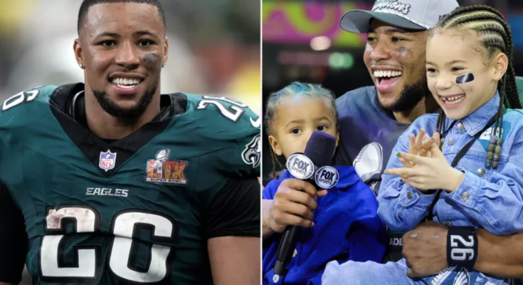 Saquon Barkley Adorably Joined by Daughter Jada, 6, as He Celebrates 2025 Super Bowl Win: ‘You’re My Favorite’