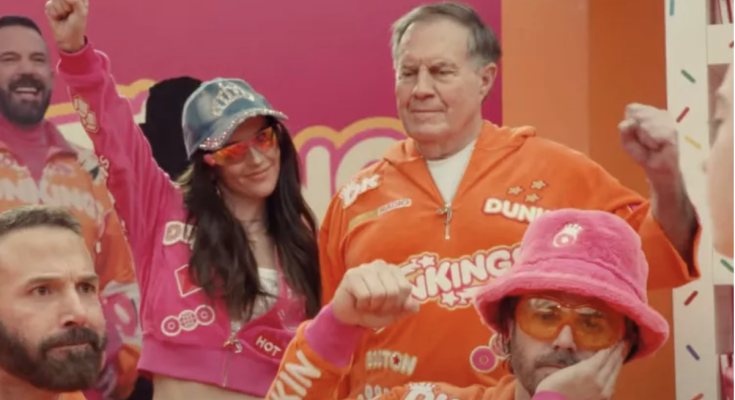 Bill Belichick's Girlfriend Jordon Hudson, 24, Makes Her Super Bowl Commercial Debut in Dunkin' Ad