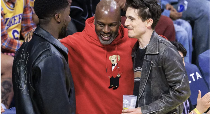 Timothée Chalamet Hangs Out with Corey Gamble, Longtime Partner of Girlfriend Kylie Jenner's Mom, at Lakers Game